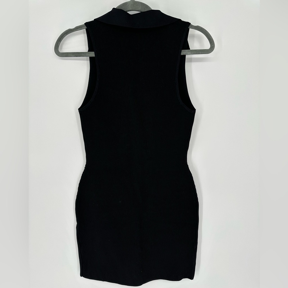 Aritzia Babaton Sculpt Knit Polo Dress Ribbed Collared Bodycon Stretch M - Picture 7 of 9